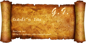 Gubás Ida névjegykártya
