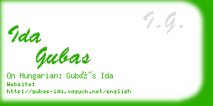 ida gubas business card